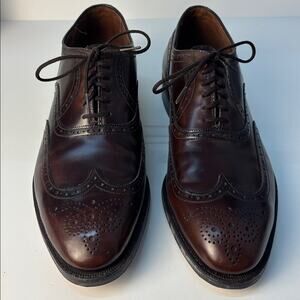 Men's Cordwainer Wright Brown Leather Wingtip Oxford Shoes Size 9.5B